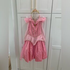 Disney Parks Sleeping Beauty Aurora Costume and Crown Size Small
